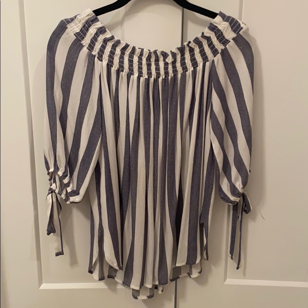 Off the shoulder striped top